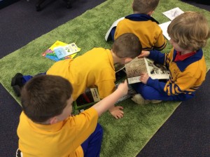 The boys were very excited to learn more about spiders in our quiet reading time. 